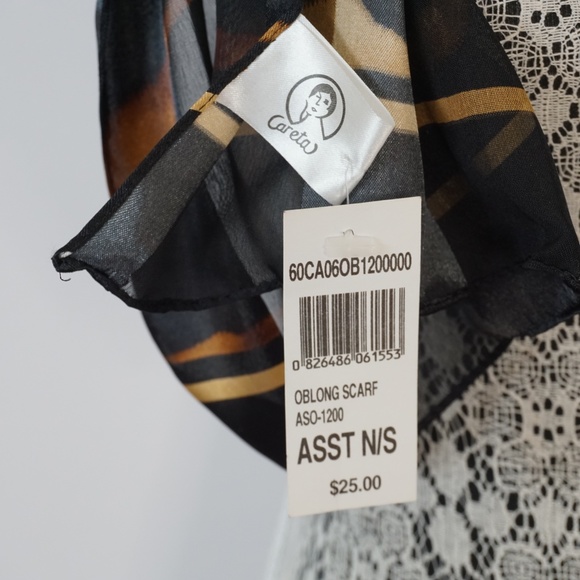 Careta Black and Brown Zebra Striped Oblong Scarf - Picture 5 of 5